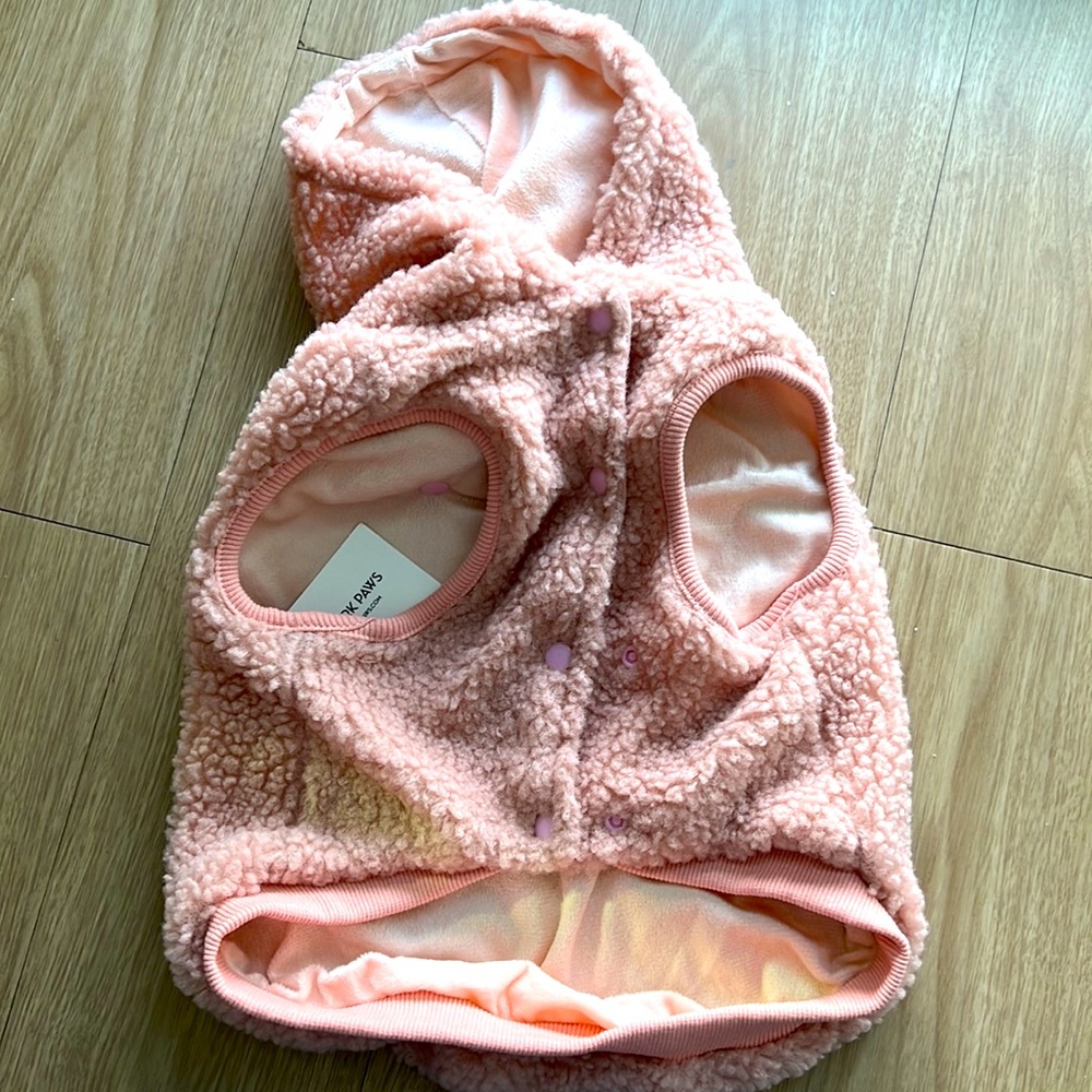 Pink snap front dog fleece